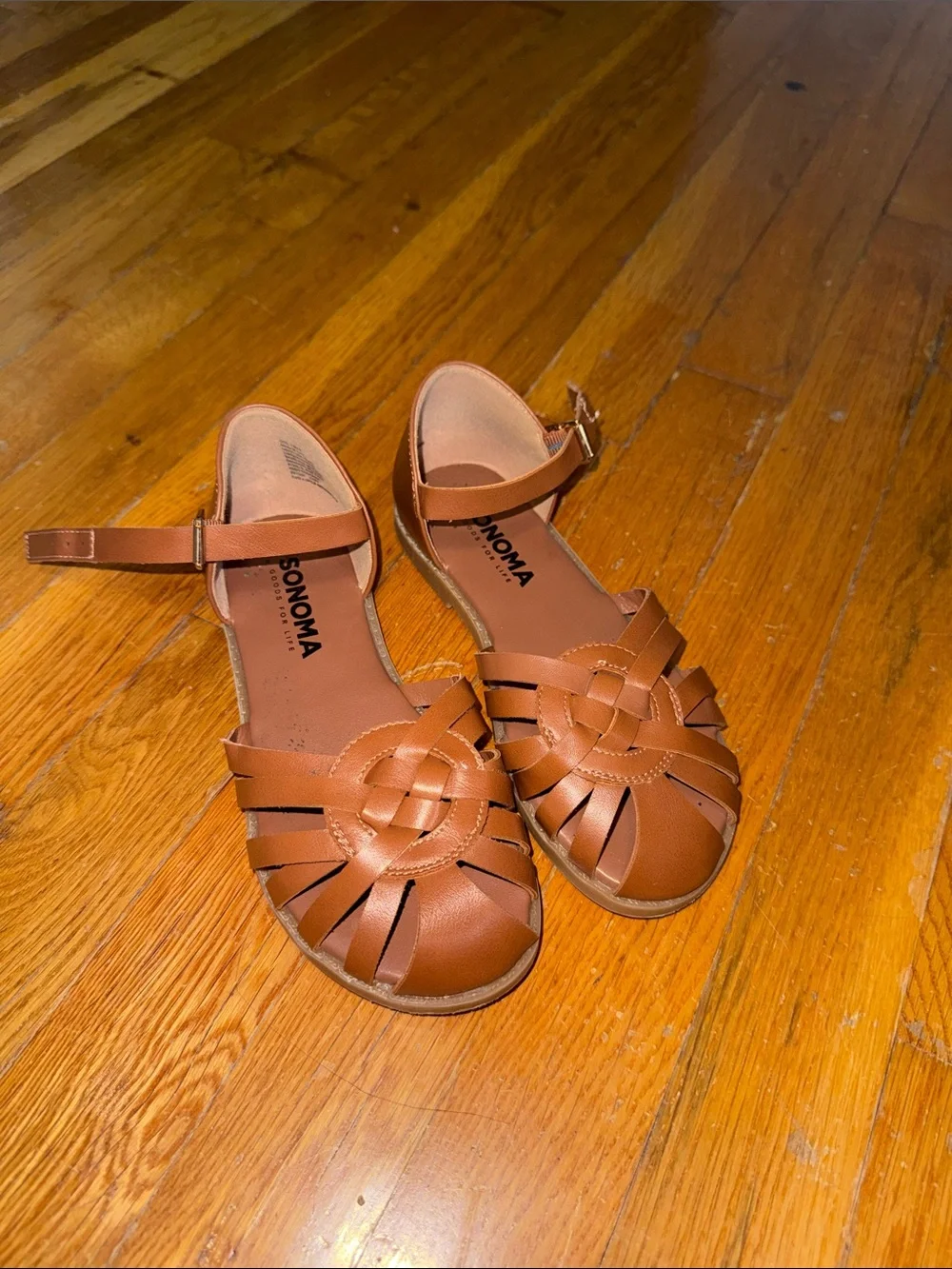 Sonoma Girls Brown Braided Strap Sandals